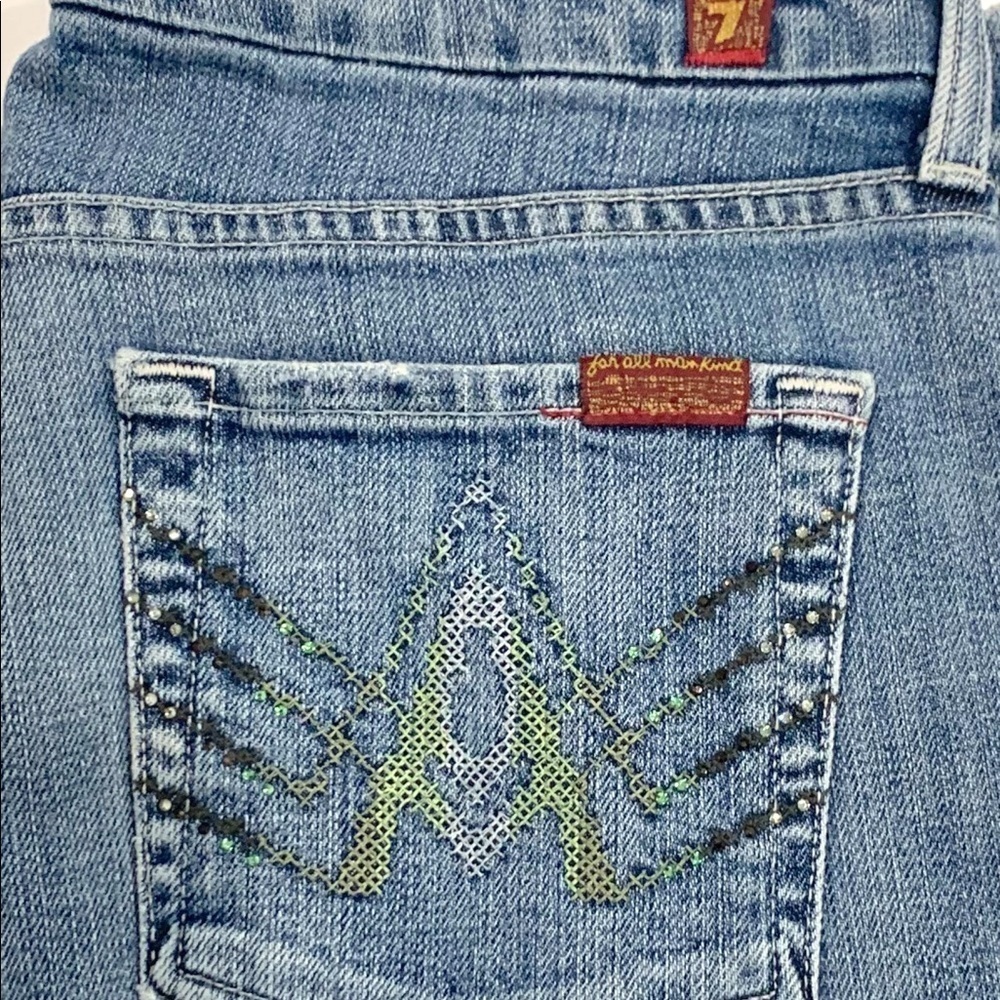 7 For All Mankind Light Wash cropped Bermuda jeans - Picture 4 of 7